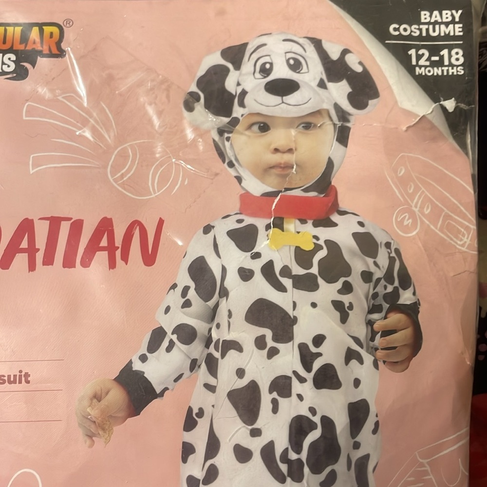 Baby Dalmatian Costume. New In Package. Size 12-18 Months. Package Damaged.